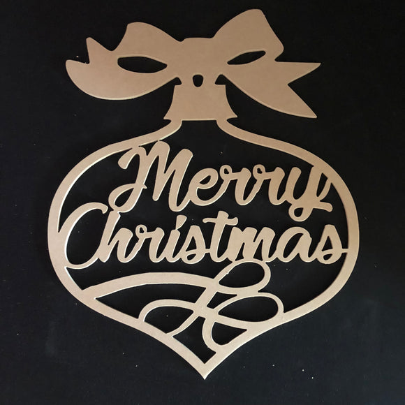 Merry Christmas Fancy Ornament Door Hanger Unfinished Craft Shape
