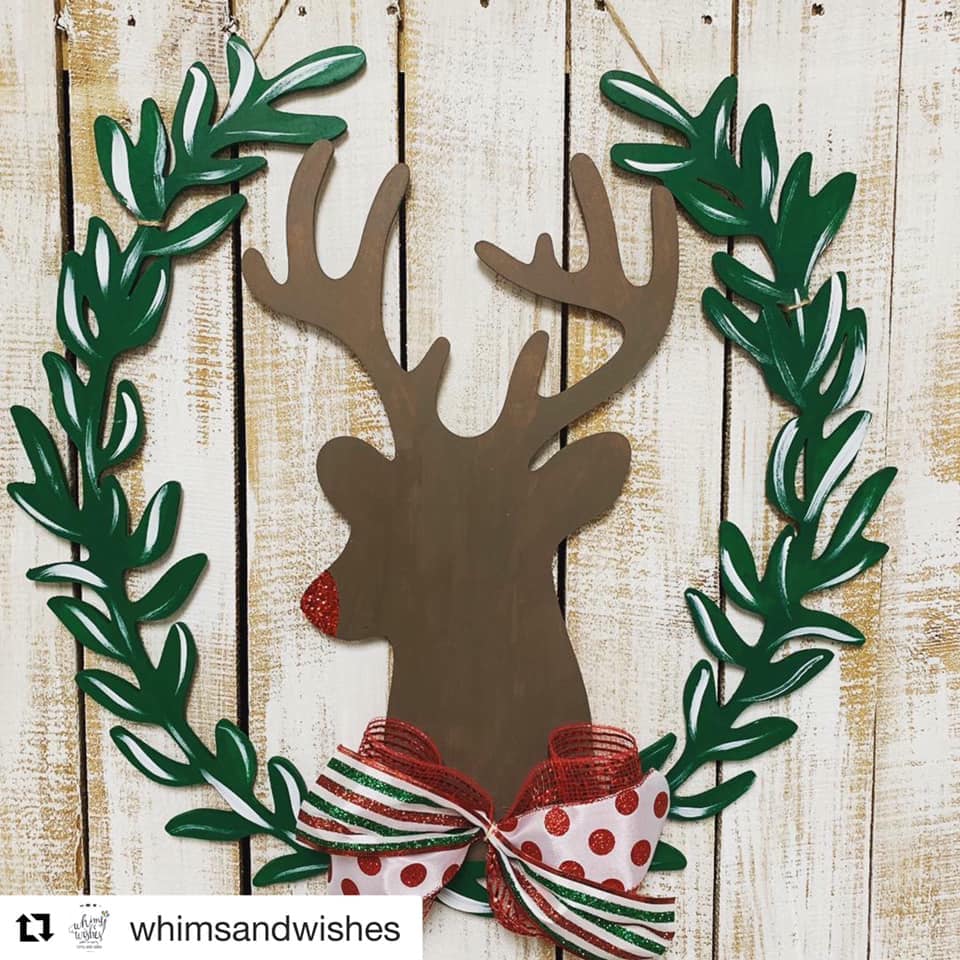 Reindeer Antler, Christmas Wreath, Door Hanger Christmas