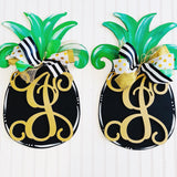 Pineapple Monogram Letter Overlay ,  Summer Decor, Craft Shapes, Wooden Cutouts