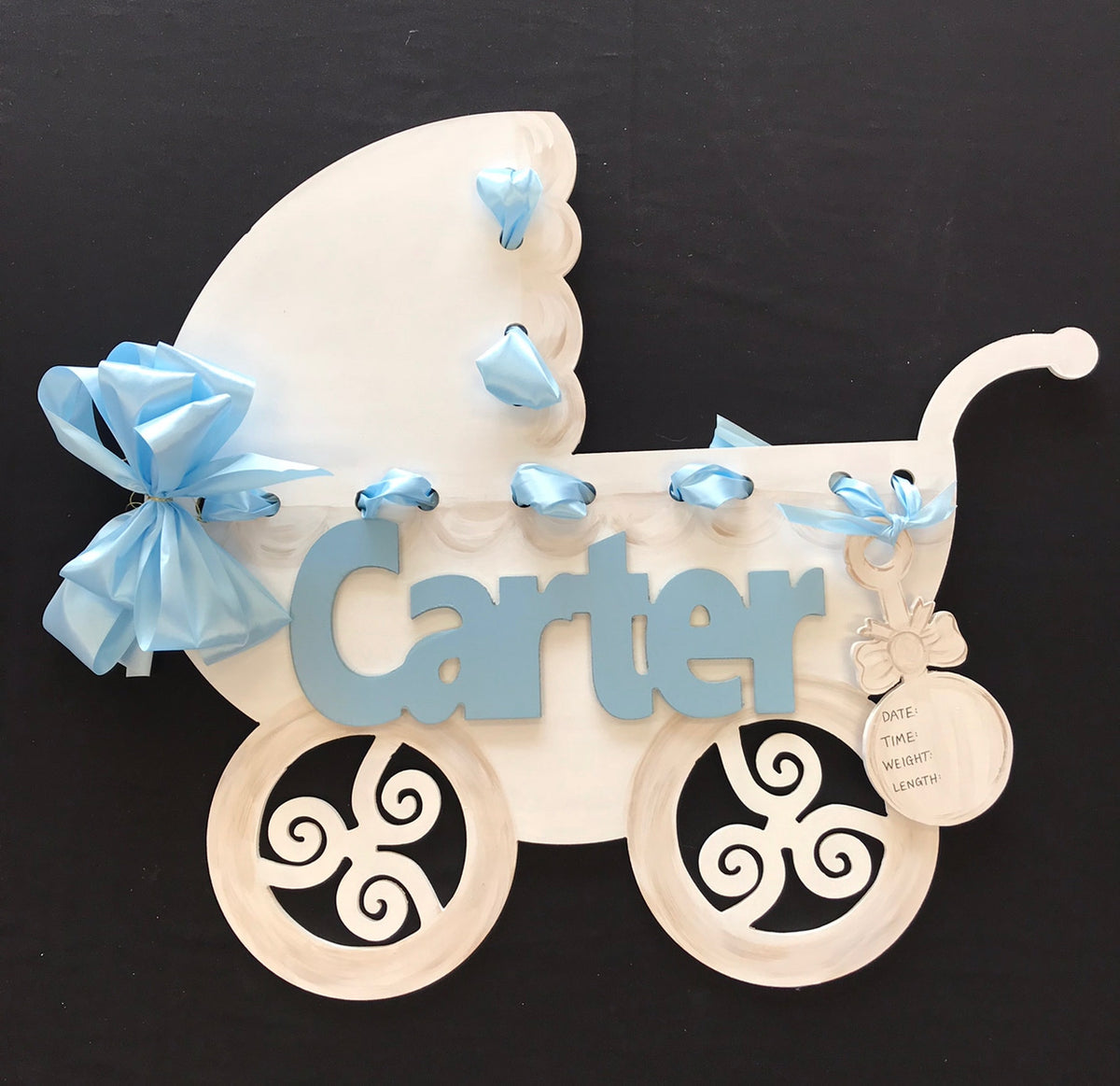 baby carriage crossword clue Baby Carriage Birth Announcement , Painted Baby Room Decor – Whims & Wishes