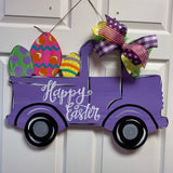 Easter Truck with Easter eggs wooden door hanger