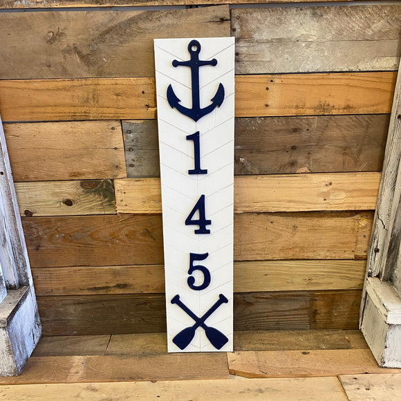 Skinny Lake Style Address Sign, wooden numbers, painted street address, home decor