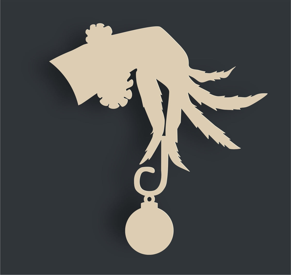 image 9a75d51a d690 4ad3 829b grinch hand holding ornament, christmas wooden blank door hanger