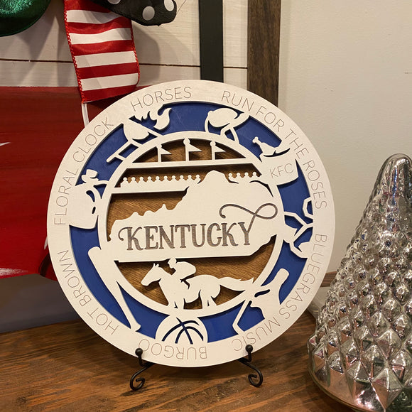 9” All things Kentucky Plaque, Desk Sitter, Home Decor