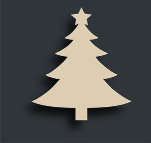 Christmas tree with star, Christmas wooden blank Door Hanger Wooden Blank