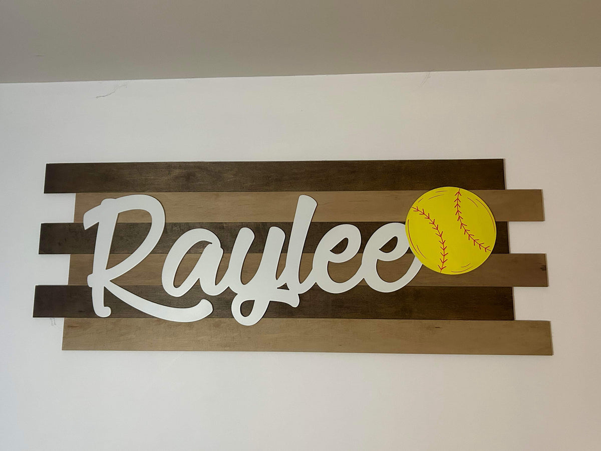Maddie Softball Slat Sign – Whims & Wishes