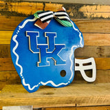 Blue and White Wildcats Football Helmet Door Hanger
