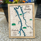 Kentucky Lake, Lake Barkley Topography Map, Home Decor Lake House