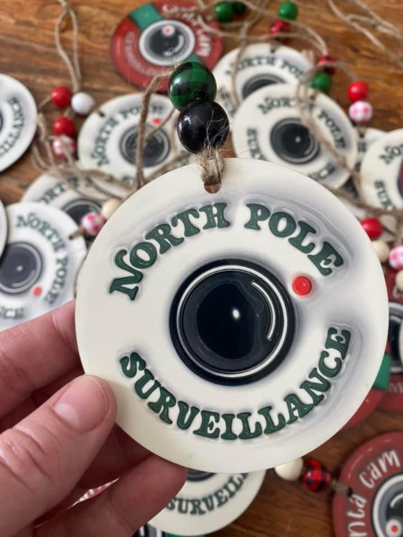 North Pole Surveillance  Ornament, WoodenChristmas ornaments