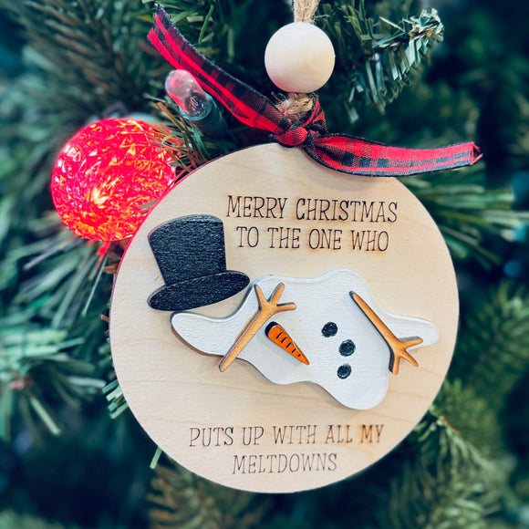 Snowman Meltdown Ornament