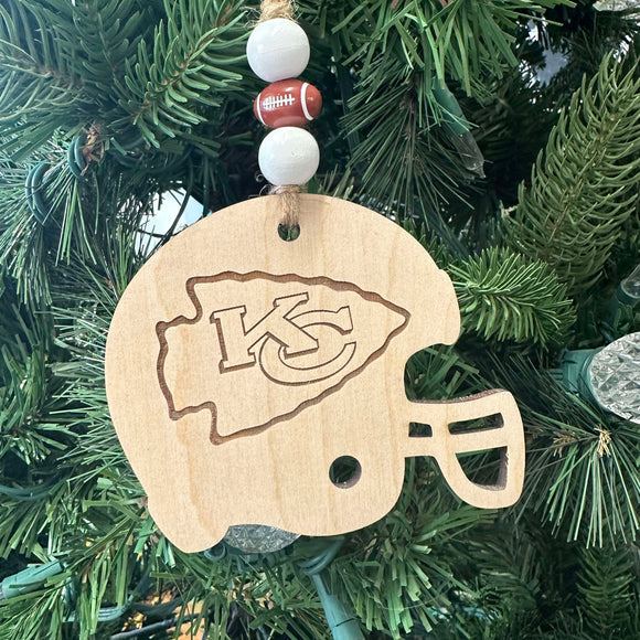 Engraved Football Helmet Christmas Ornament