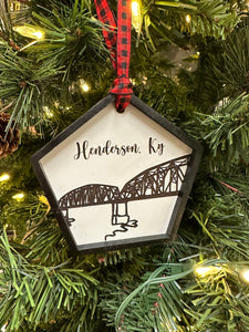 Henderson Kentucky Train Bridge Christmas Ornament