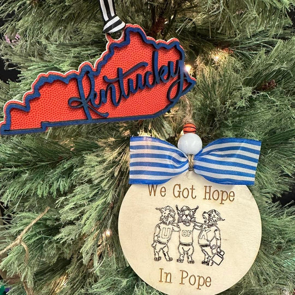 Kentucky Basketball Ornaments, Hope in Pope, Basketball UK Wildcats