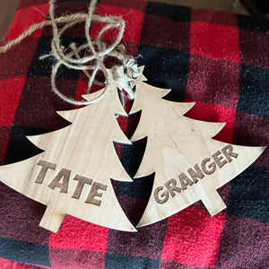 Christmas Tree Ornament with Personalized Name Laser Engraved
