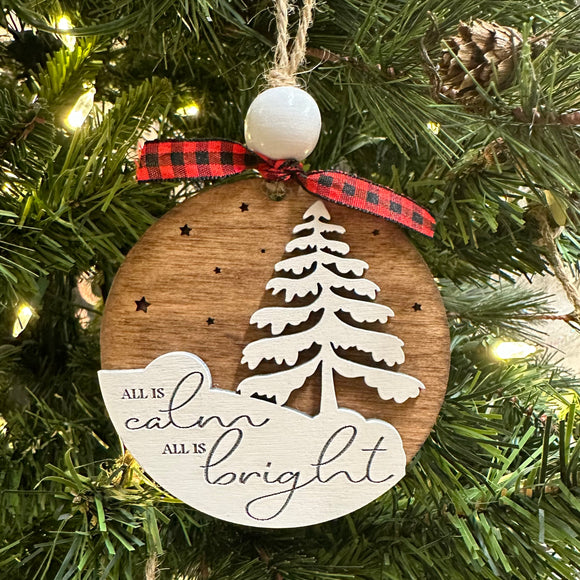 All is Calm, All is Bright Wooden Christmas Ornament 2023 Christmas Carol  Christmas Song Wooden Ornament, Holiday Decor 