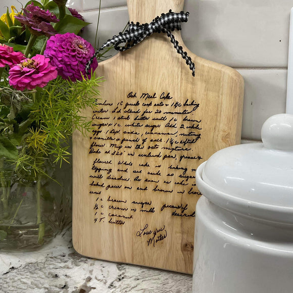 Handwritten Cutting Board Recipe, Christmas Gift idea, Kitchen decor –  Whims & Wishes