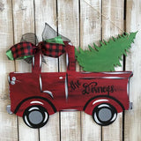 Christmas Truck Door Hanger with Christmas Tree