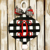 Fancy Christmas Ornament with Monogram Initial Overlay, Christmas Decoration