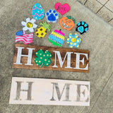 HOME, Interchangable Sign, Farmhouse Style, 4  Velcro Attachments