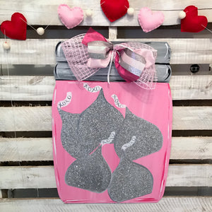 Valentines Mason Jar with Kisses Door Hanger