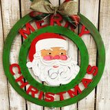 Merry Christmas with Engraved Santa Head Door Hanger Christmas Decoration