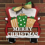 Merry Chrismas Tailgate Truck, Customizable Door Hanger Christmas Decorations