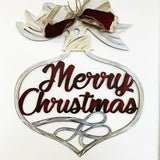 Merry Chrismas within Fancy Ornament, Door Hanger Christmas Decoration