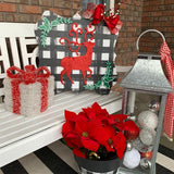 Reindeer on Plaque Backing,  Door Hanger Christmas Decoration