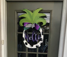 Pineapple with "Hello"