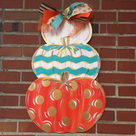 High quality Triple stacked pumpkin door hanger