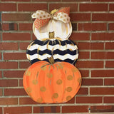 Triple Stack Pumpkin Door Hanger, Fall Decor Thanksgiving Customizable Door Hanger