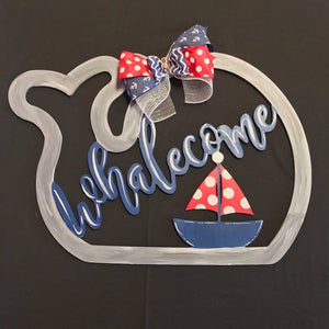 Whalecome, Summer Decor, Craft Shapes, Wooden Cutouts