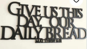 Give Us This Day Our Daily ... Cutout Wooden Door Hanger Unfinished Craft Shape