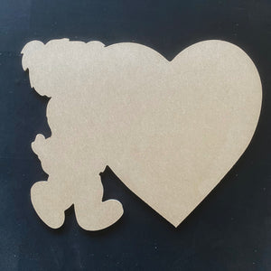 Bear holding a heart, Valentine Decor Wood Door Hanger