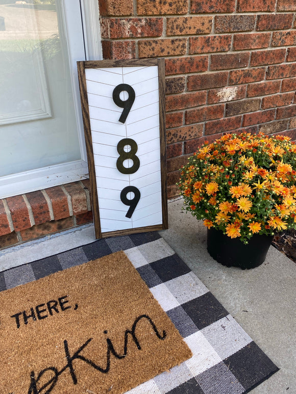 Framed Address Sign, wooden numbers, painted street address, home decor