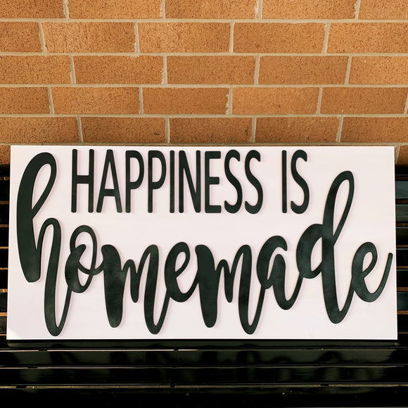 Happiness is Homemade Wood sign , Choose your colors,  Customizable,  Home Decor