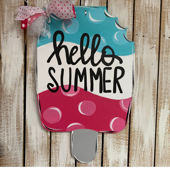 Popsicle  Door Hanger,  Summer Decor, Craft Shapes, Wooden Cutouts