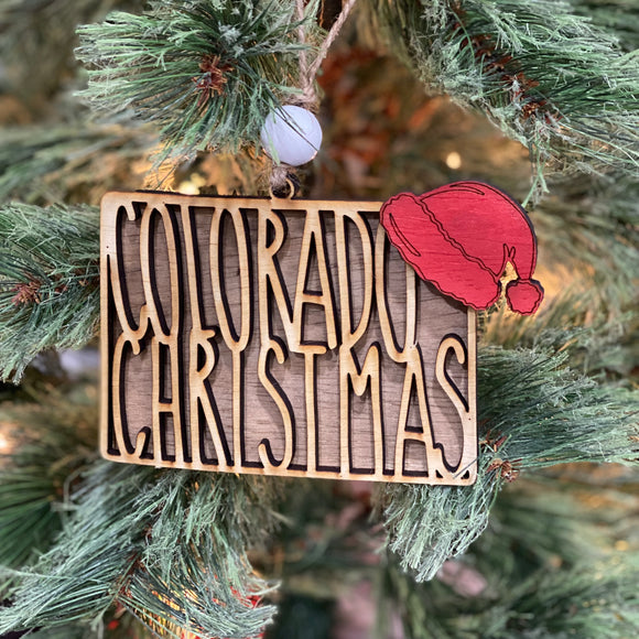 Christmas Ornament, Merry Christmas Colorado Customizable