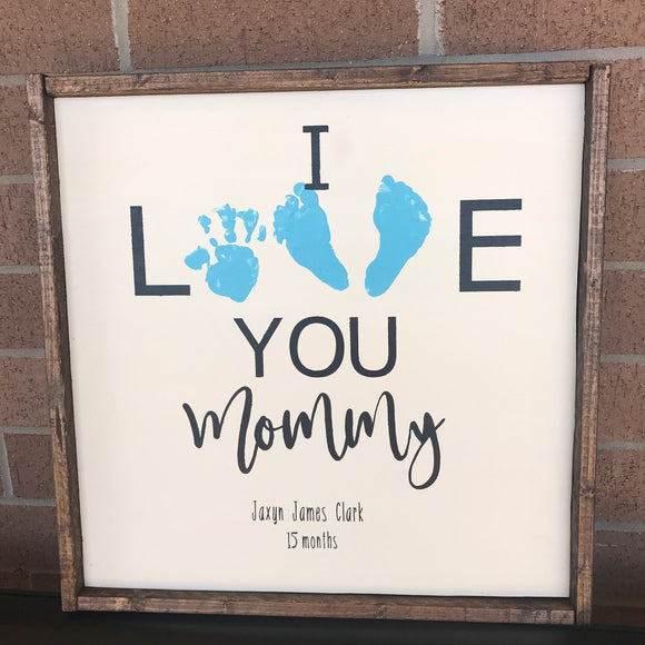 I Love You Mommy  16”x 24” wood sign, Home Decor, Nursery Wood Sign Framed, Nursery Name Sign