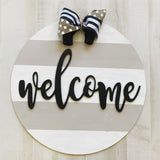Welcome/Hello/ last name etc. Circle  background  Customizable Door Hanger Custom Home Decor