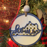 Kentucky Home Rattan Pattern Christmas Ornament