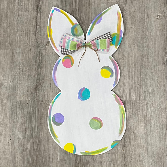 Easter Bunny with Pastels Door Hanger