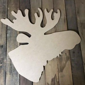 Moose Head, Door Hanger Wooden Blank