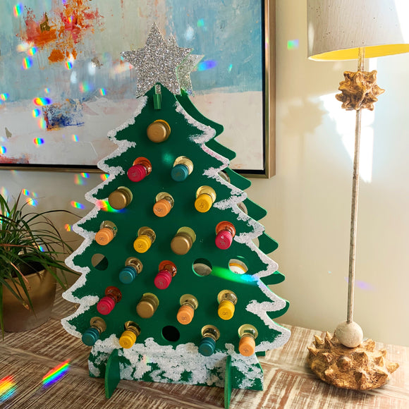 Tipsy Tree Advent Calendar, Mini wine bottle holder, Christmas Decor