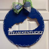 24" Circle with KENTUCKY cut-out in Middle, overlay #teamkentucky Painted/Blank