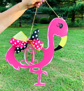 Flamingo with Monogram , Summer Decor, Craft Shapes, Wooden Cutouts
