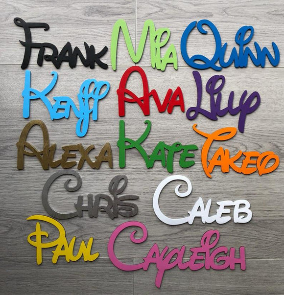 Disney Cut Sign Disney, Wooden Name Sign Cut Out Display Word Sign Small To Large Size ...