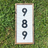 Framed Address Sign, wooden numbers, painted street address, home decor