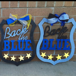 Back the Blue, Thin Blue Line , Craft Shapes, Wooden Cutouts