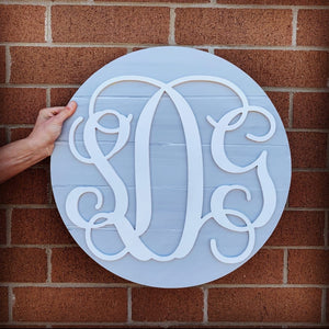 3D Round Wood Monogram Sign, Personalized Nursery Sign, Girl Monogram, Girl Nursery Decor, Baby Girl Nursery Sign